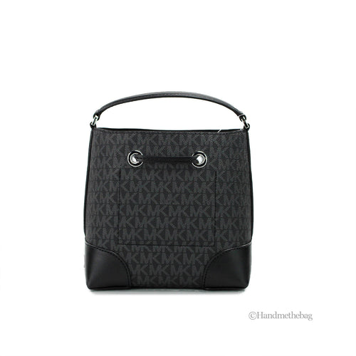 Michael Kors Mercer Small Black PVC Bucket Crossbody Bag