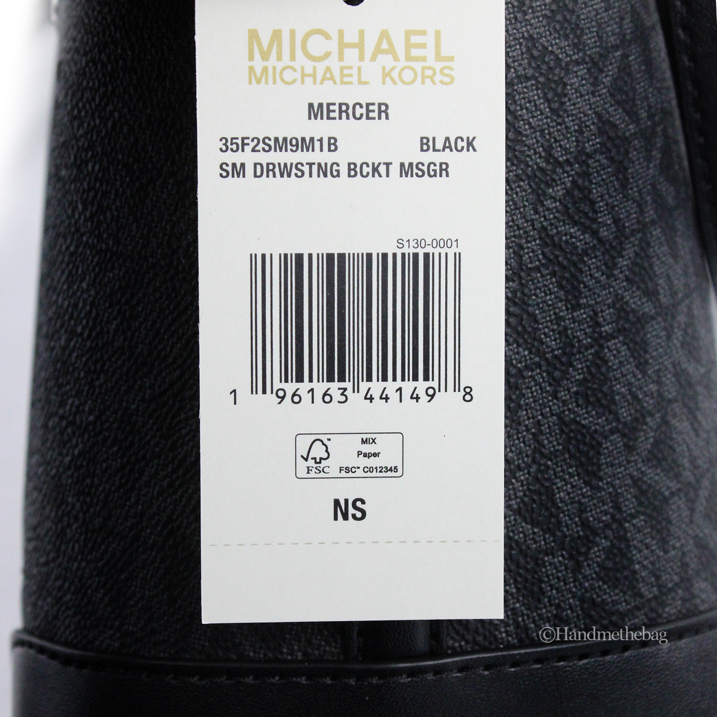Michael Kors Mercer Small Black PVC Bucket Crossbody Bag