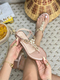 Sandalia plana confort A-02 con herraje elegante